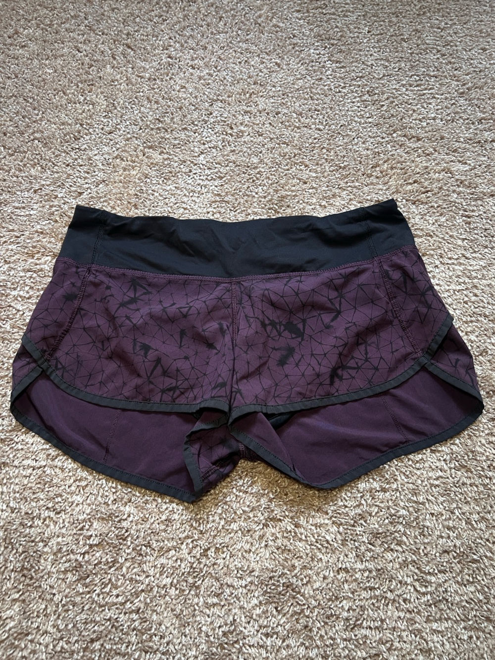lululemon athletica Plum Purple Running Shorts with Black Waistband
